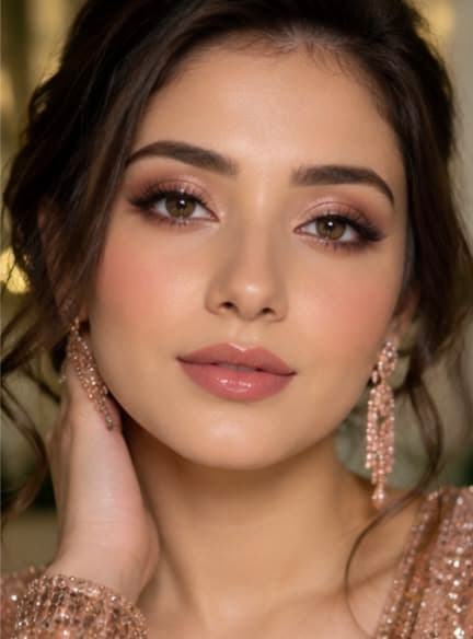 Everyday glam with a smoky eye, defined brows and soft waves